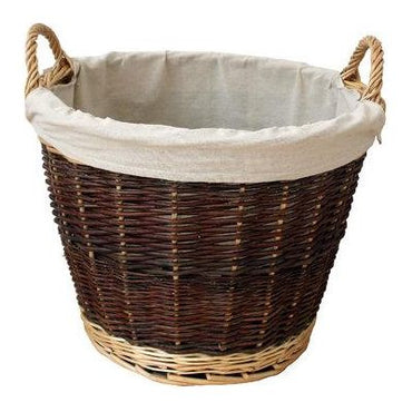 Home Collection Large Round Wicker Basket With Jute Liner
