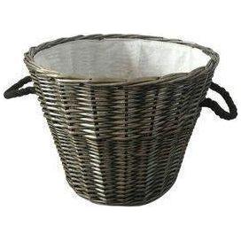 Home Collection Rope Round Grey Willow Basket with Liner