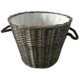 Home Collection Rope Round Grey Willow Basket with Liner