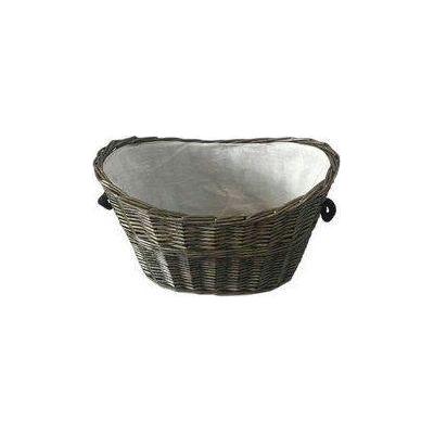 Home Collection Rope Oval Grey Willow Basket with Liner