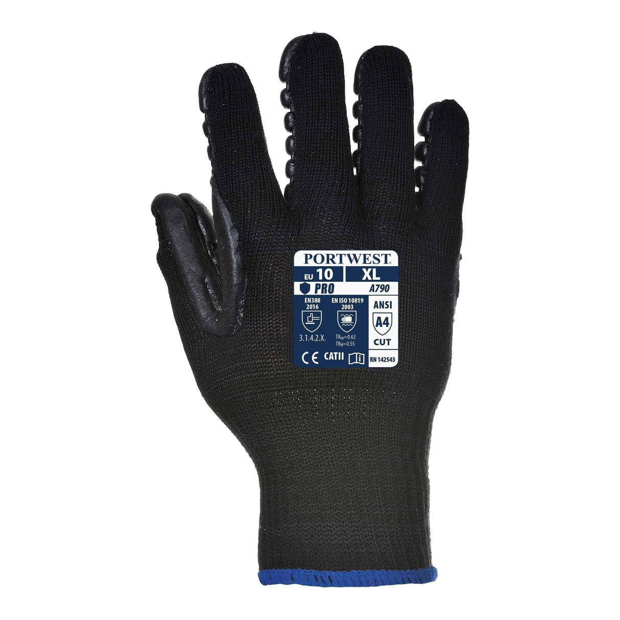 A790 Anti Vibration Glove Black Portwest at Ted Johnsons