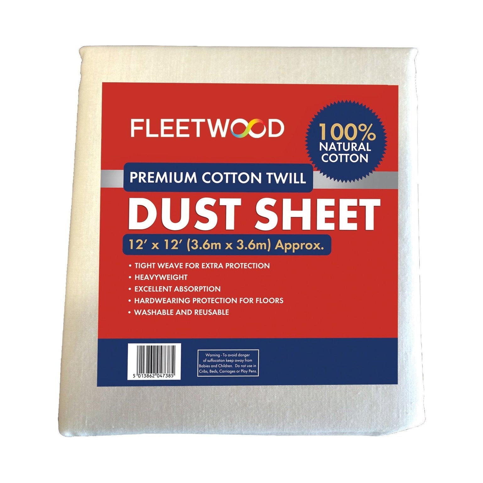 Fleetwood Dust Sheet-12X12Ft Canvas