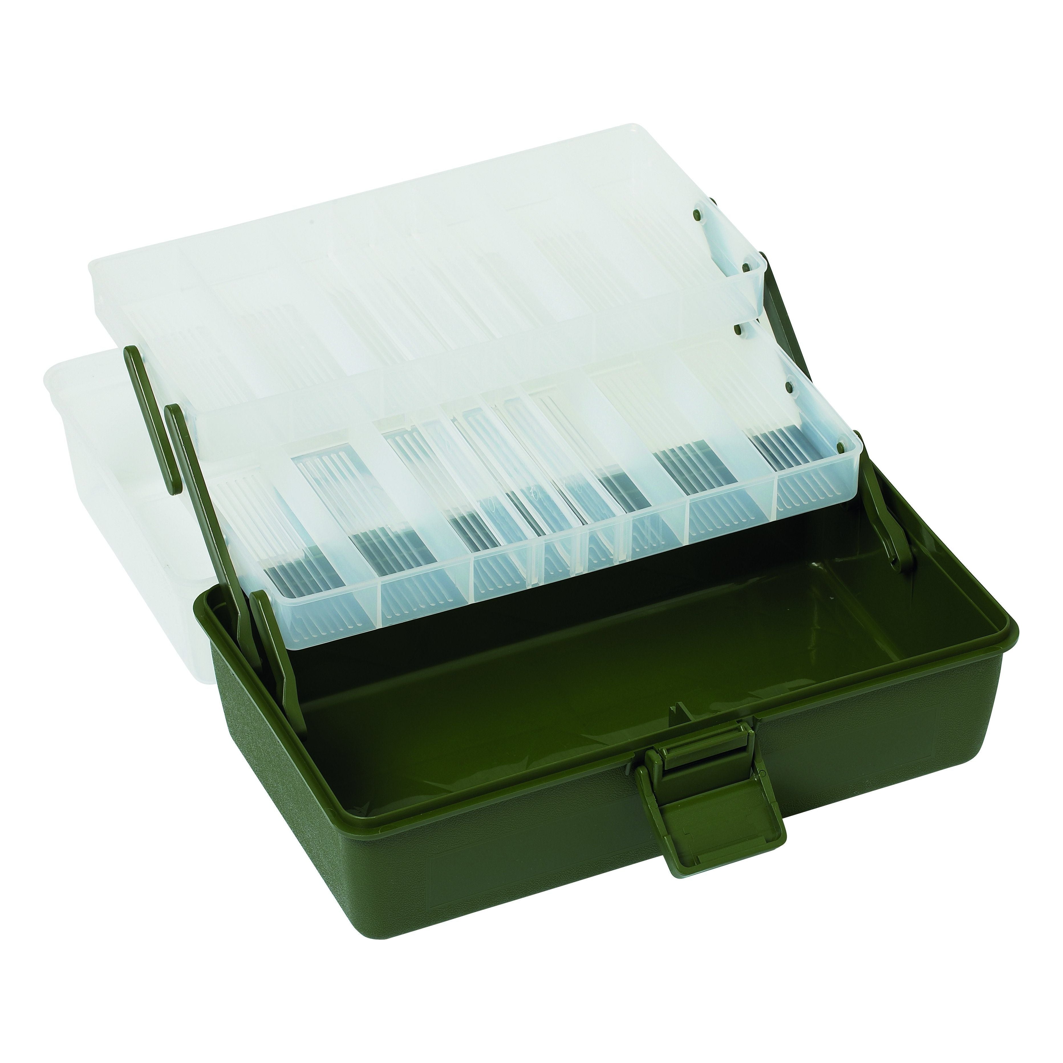 G124-096-S KINETIC TACKLE BOX 2 DRAWERS S CLEAR/GREEN AT TED JOHNSONS PROBLEM SOLVED