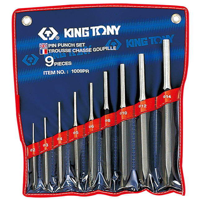 King Tony Pin Punch Set 2-14mm - 9 Pieces