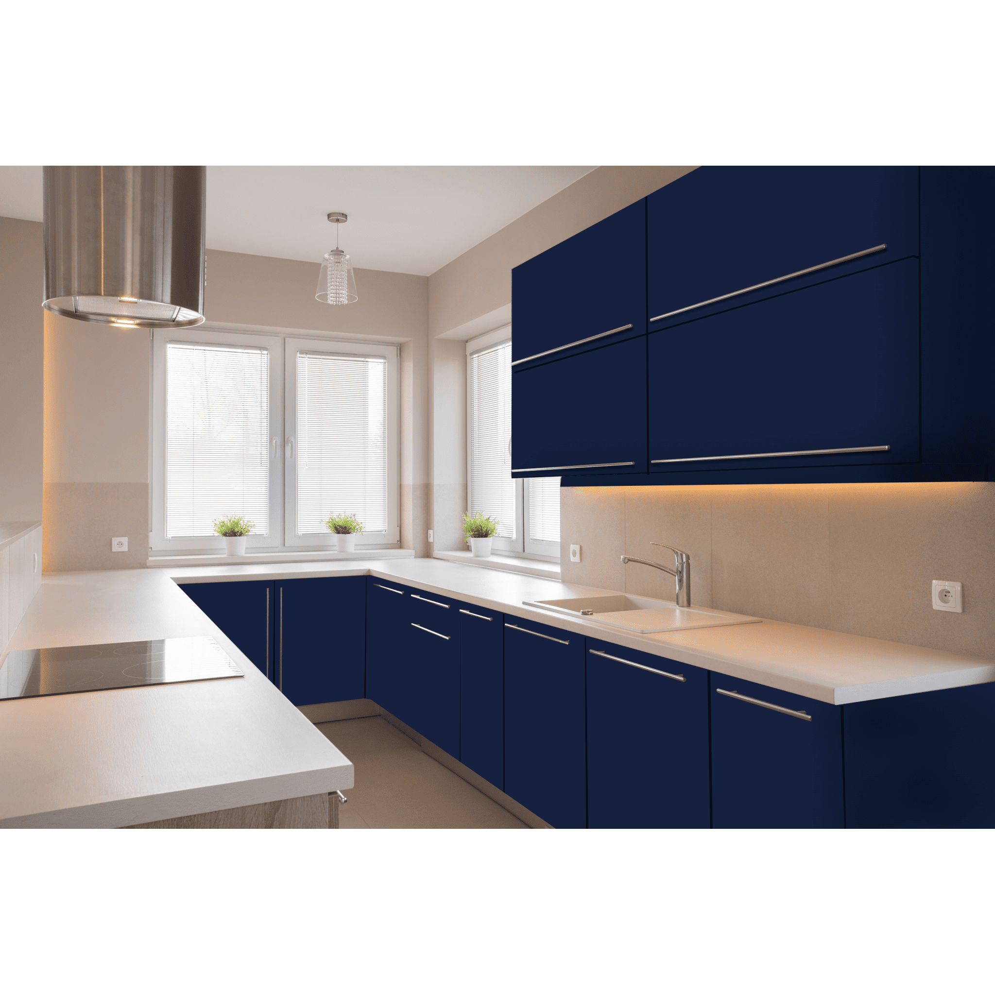 Kitchen painted with Beyond Paint Cabinet & Furniture Paint Navy