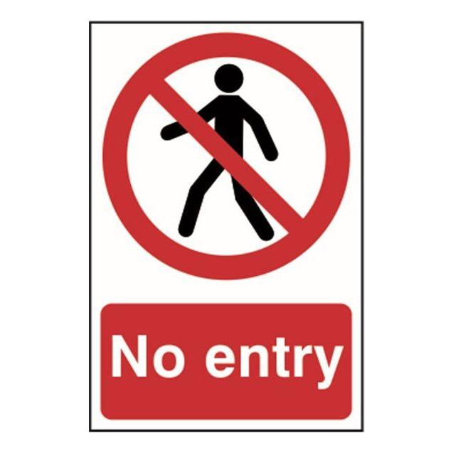 No entry Sign 200x300mm PVC