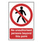 No unauthorised persons beyond this point Sign 200x300mm PVC