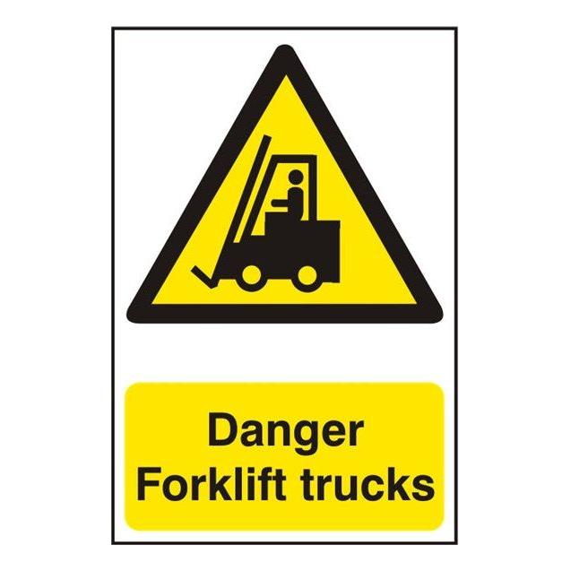 Danger Forklift trucks Sign 200x300mm PVC
