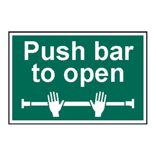 Push bar to open Sign 200x300mm PVC