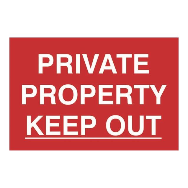 Private property Keep out Sign 200x300mm PVC