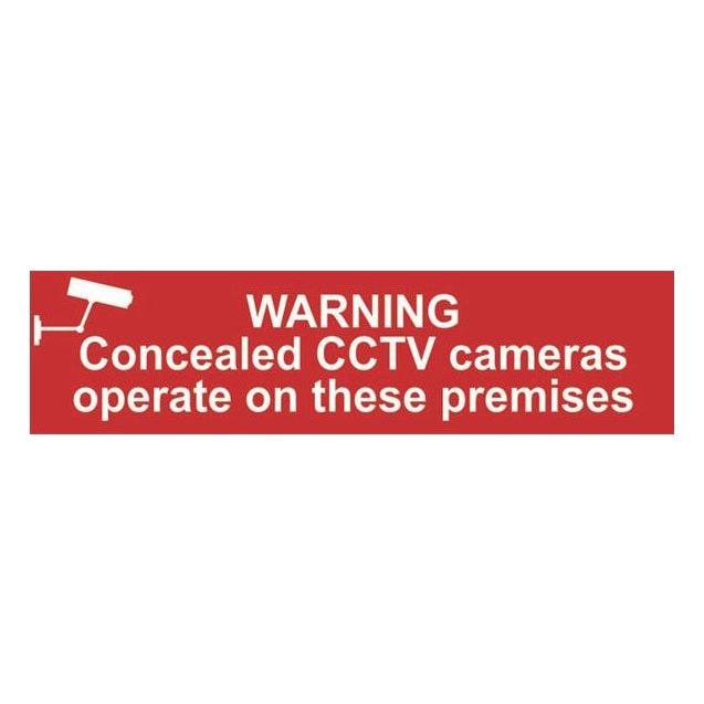Warning Concealed CCTV cameras Sign/Sticker 200x50mm