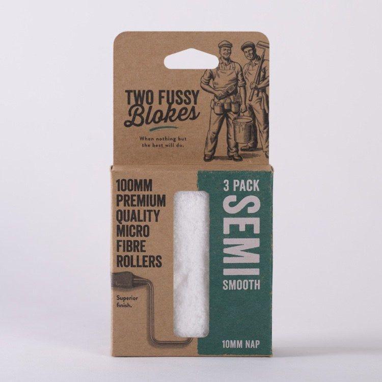 Two Fussy Blokes Rollers-4in Microfibre 10mm 3pk