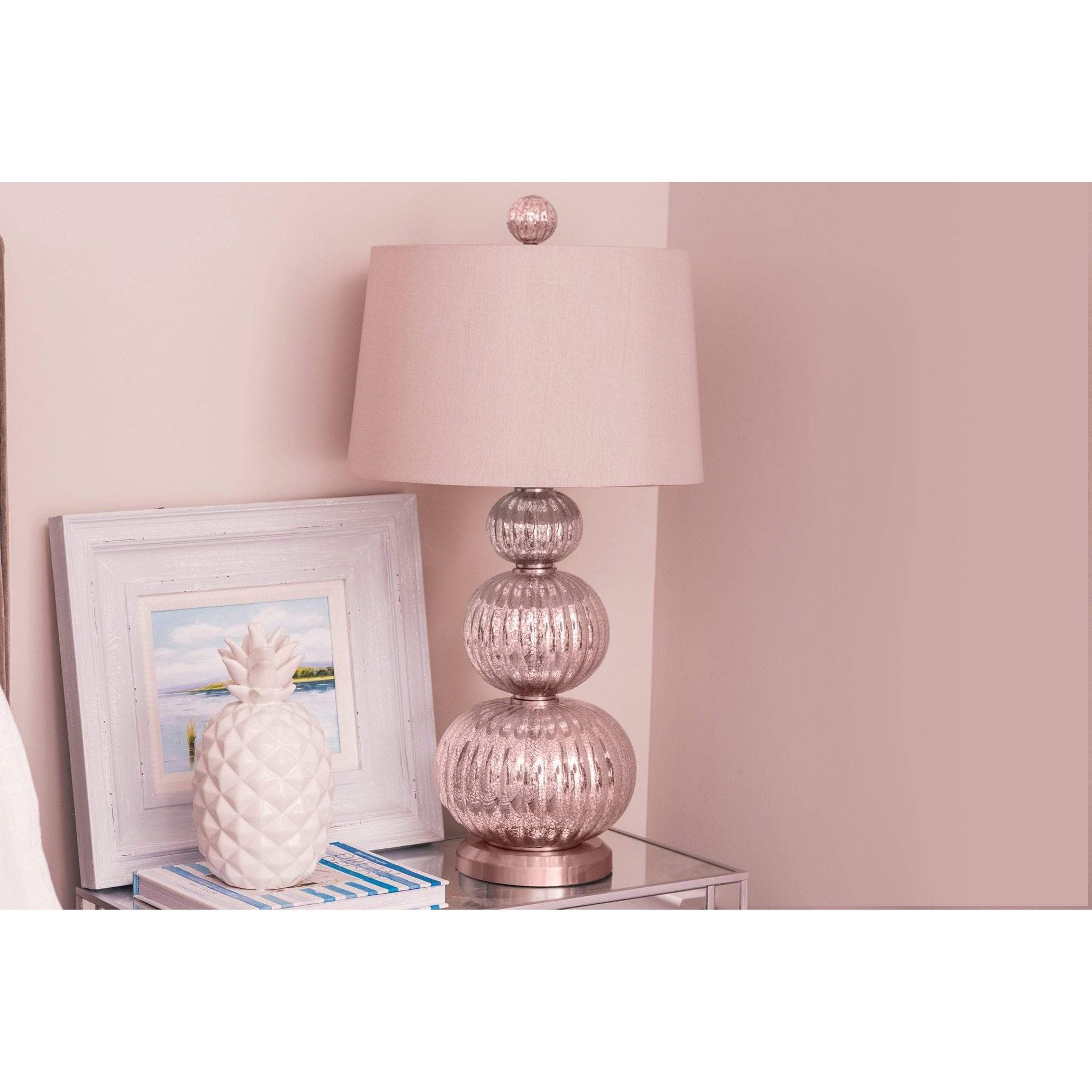 Lamp painted with Beyond Paint Cabinet & Furniture Paint Metallic Rose Gold