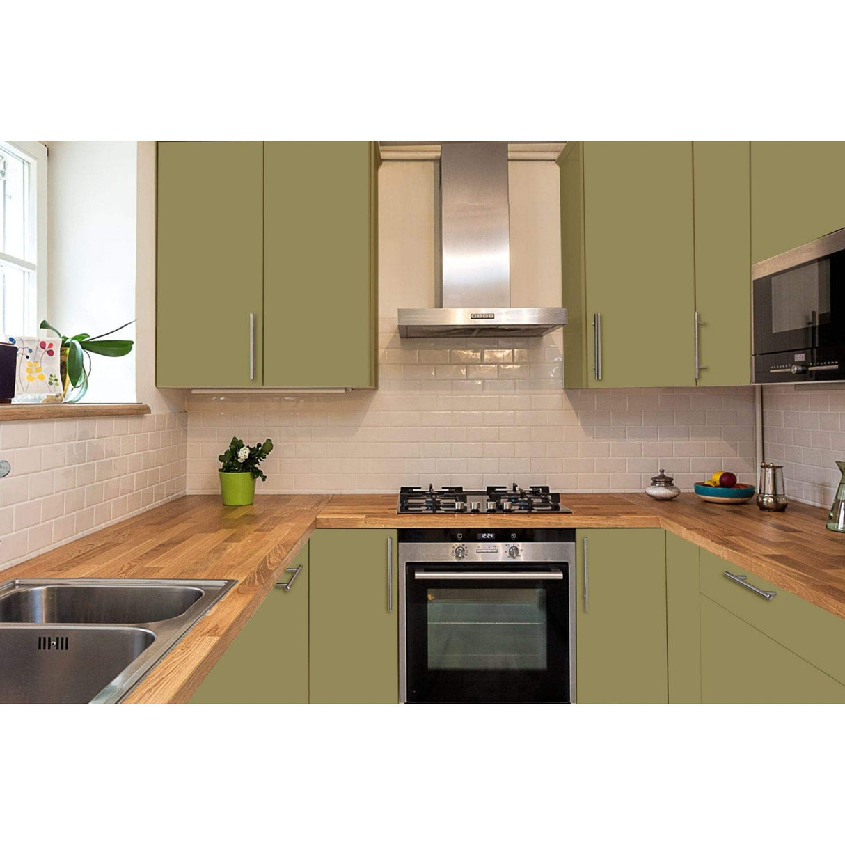 Kitchen painted with Beyond Paint Cabinet & Furniture Paint Sage