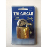 Tri Circle Brass Padlock