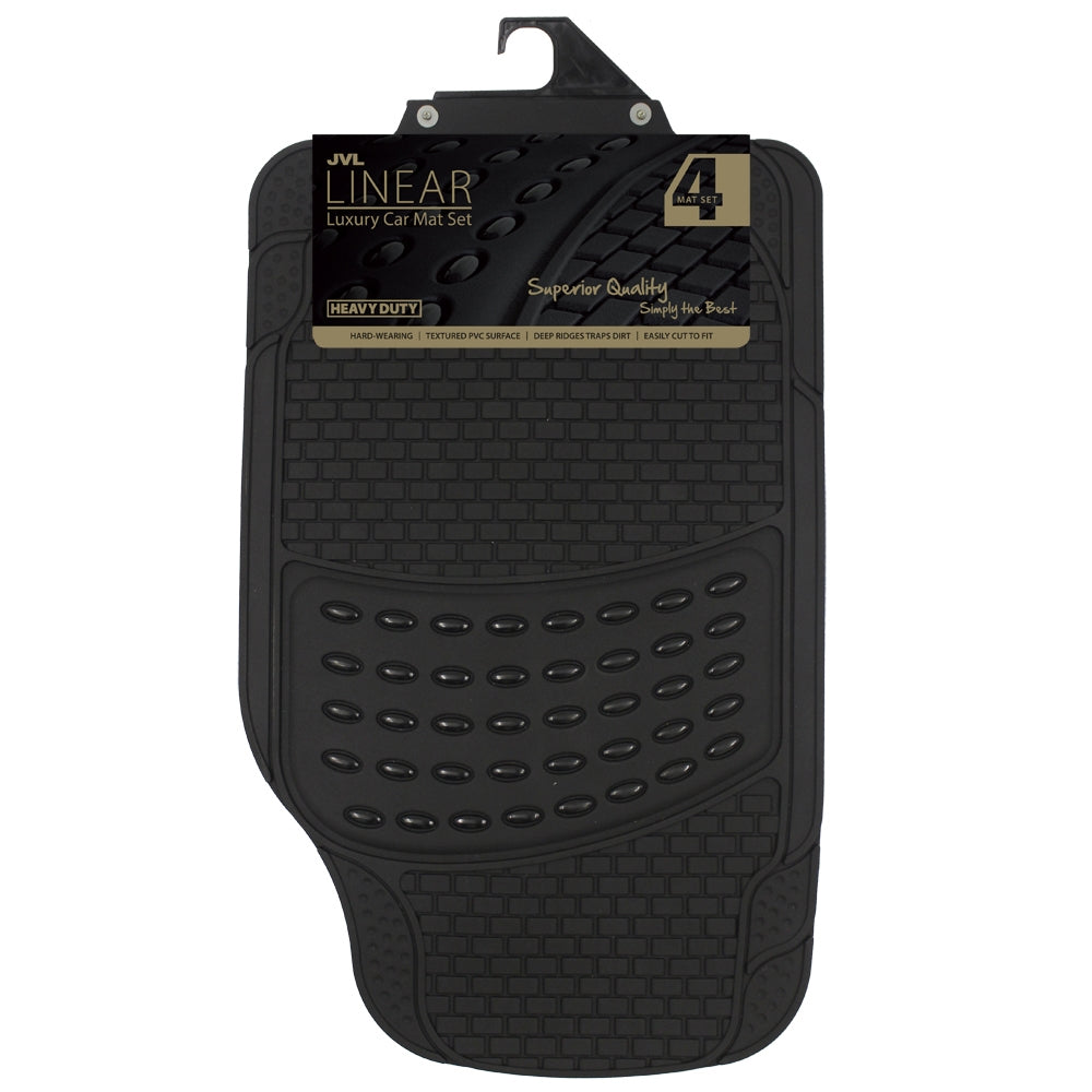 JVL Linear - Heavy Duty Universal Rubber Car Mat Set