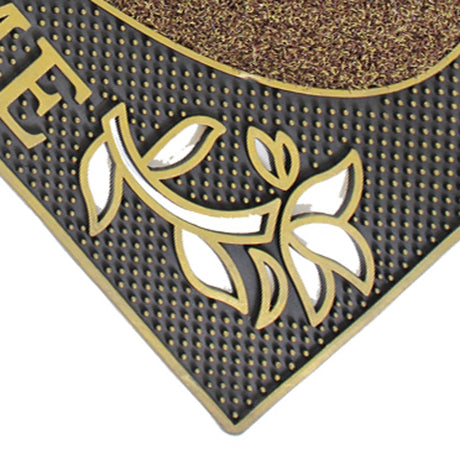 JVL Gold Welcome Scraper Doormat 45x75cm