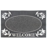 JVL Silver Welcome Scraper Doormat 45x75cm