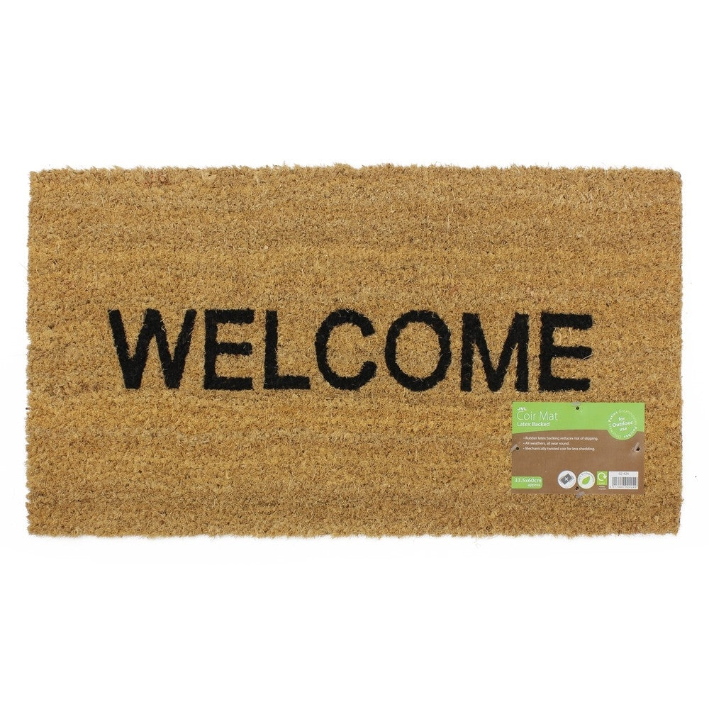 JVL Welcome Latex Coir Doormat 33.5x60cm