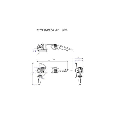 Metabo WEPBA 19-180 Quick RT Angle Grinder