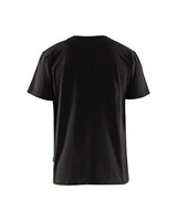 Black t-shirt on a white background