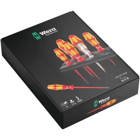 Wera 160 iS/7 7 Piece Kraftform Plus Extra Slim VDE Phillips Screwdriver Set