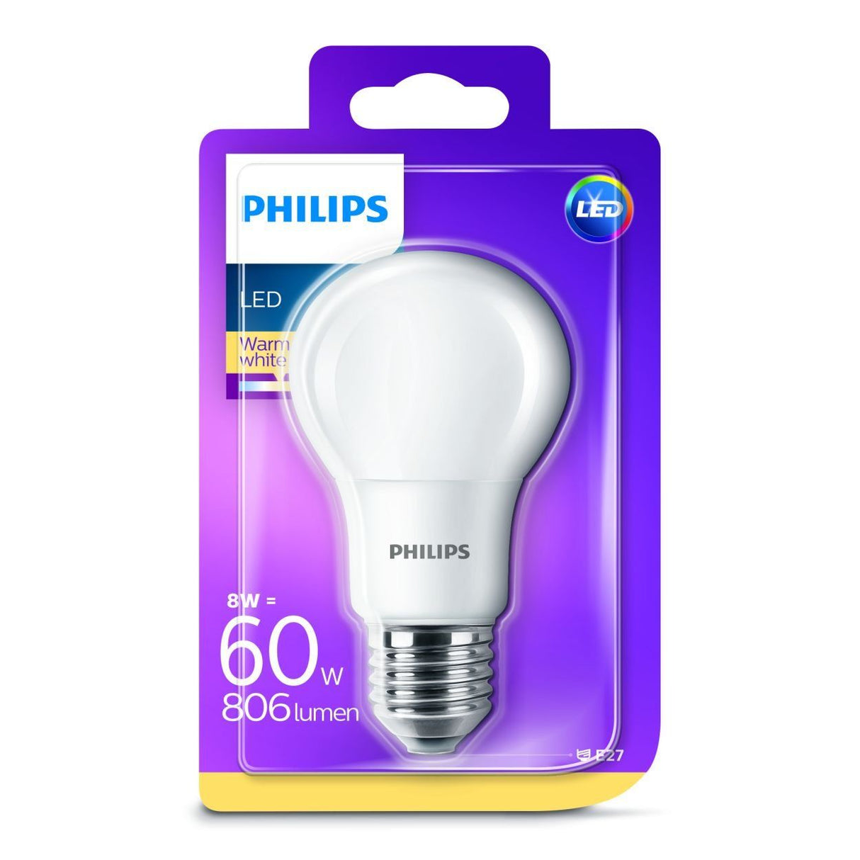 Philips LED Bulb 60W E27 806 Lumen | Warm White