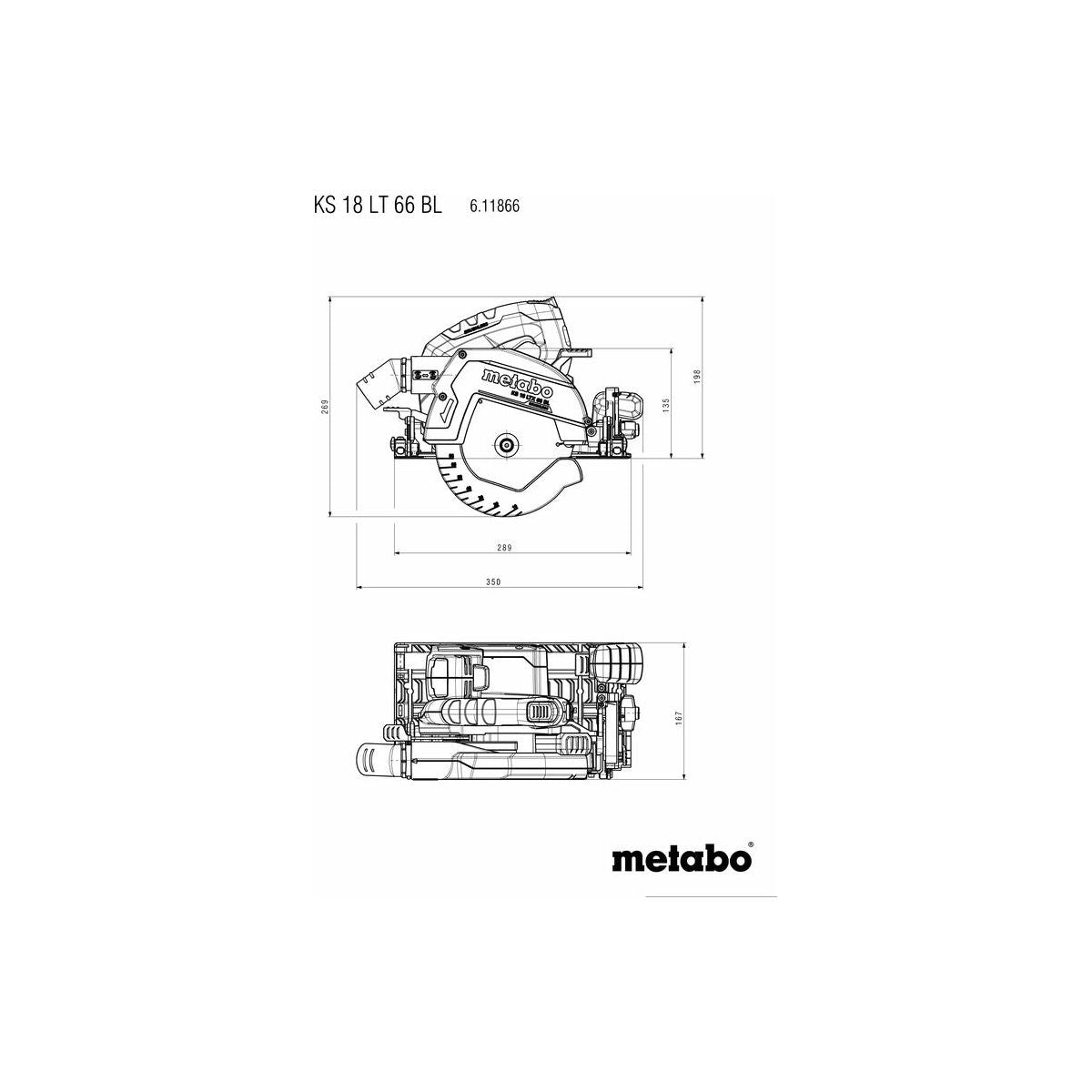 Metabo Cordless Circular Saw KS 18 LTX 66 BL 18V Body Only in MetaBOX Case
