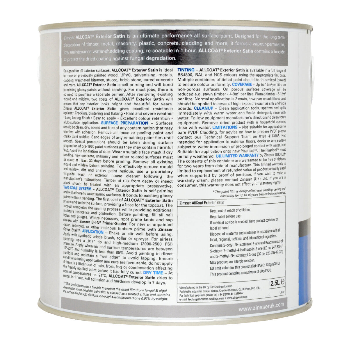Zinsser AllCoat Exterior Stain White | 2.5 Litre