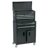 Draper Combination Roller Cabinet and Tool Chest, 6 Drawer, 24", Black