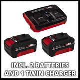 Einhell Power X-Change 36V (2X18V) Cordless 38cm Lawnmower Kit