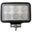 A rectangular LED work light with a black frame and a clear ribbed lens, mounted on a metal bracket with a hex bolt, shown against a plain white background.
247 Lighting LED Rectangular Work Lamp | 6 Inch | 18W | 12-24V