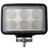 A rectangular LED work light with a black frame and a clear ribbed lens, mounted on a metal bracket with a hex bolt, shown against a plain white background.
247 Lighting LED Rectangular Work Lamp | 6 Inch | 18W | 12-24V