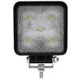 A square black LED work light with a textured clear lens and a mounting bracket with a threaded bolt, shown on a plain white background.
247 Lighting LED Square Work Lamp | 4 Inch | 12-24V | 1050 Lumens