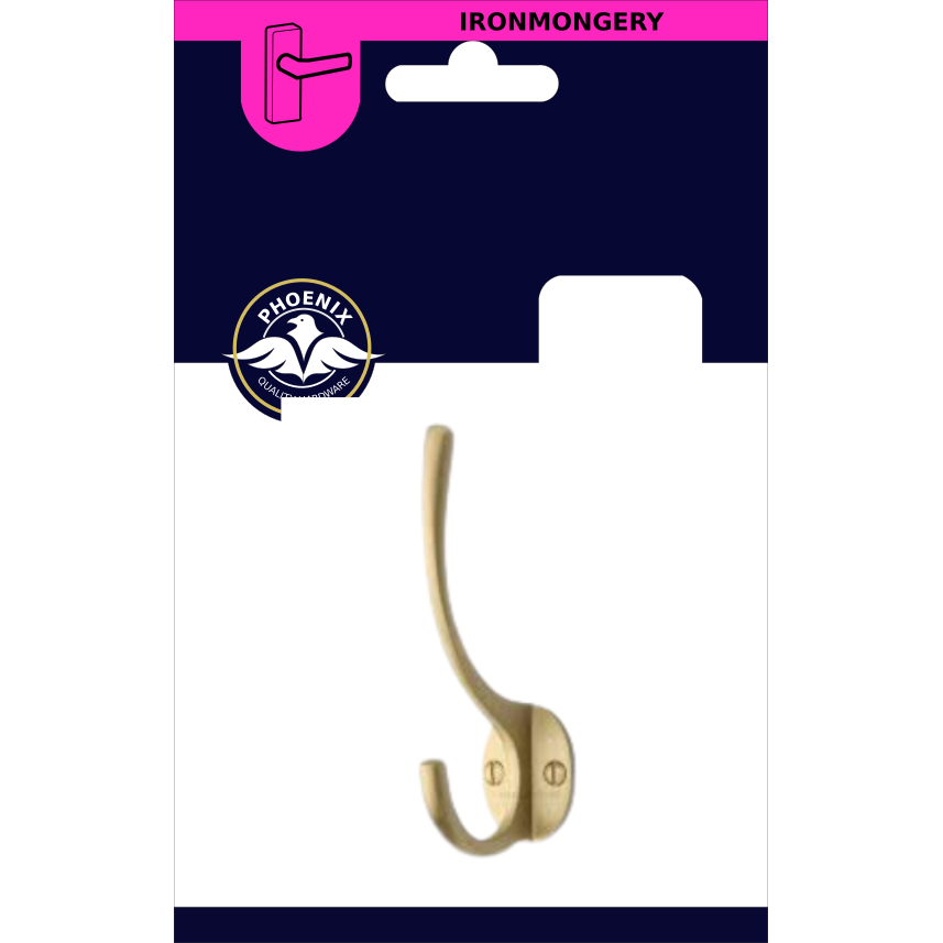 Phoenix Solid Brass Hat & Coat Hook