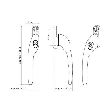Yale White uPVC Window Handle | Pack of 2