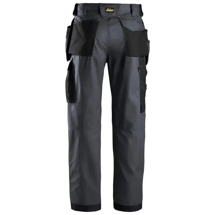 Snickers 3214 Canvas+ Craftsmen Holster Pockets Trousers Steel Grey