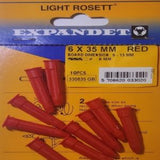 Expandet Rosett Red - 6 x 35mm | Pack of 100