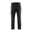 Black cargo pants on a white background. Blaklader 1459 Service Trousers Stretch
