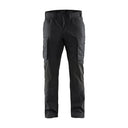 Black cargo pants on a white background. Blaklader 1459 Service Trousers Stretch