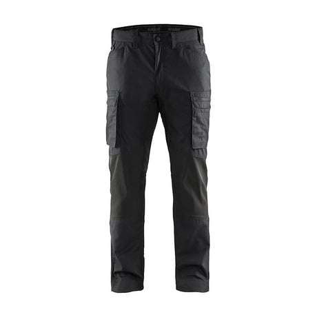 Black cargo pants on a white background. Blaklader 1459 Service Trousers Stretch