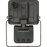 Black plastic mounting bracket with a threaded screw port on the top section and three adjustment knobs on the lower section, isolated on a white background. Brennenstuhl JARO 1060 P LED Spotlight with Motion Detector | 10W | 1150 Lumen | IP65