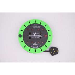 Rugged 10M 4 Socket Cassette Reel 240V BS Plug 13A