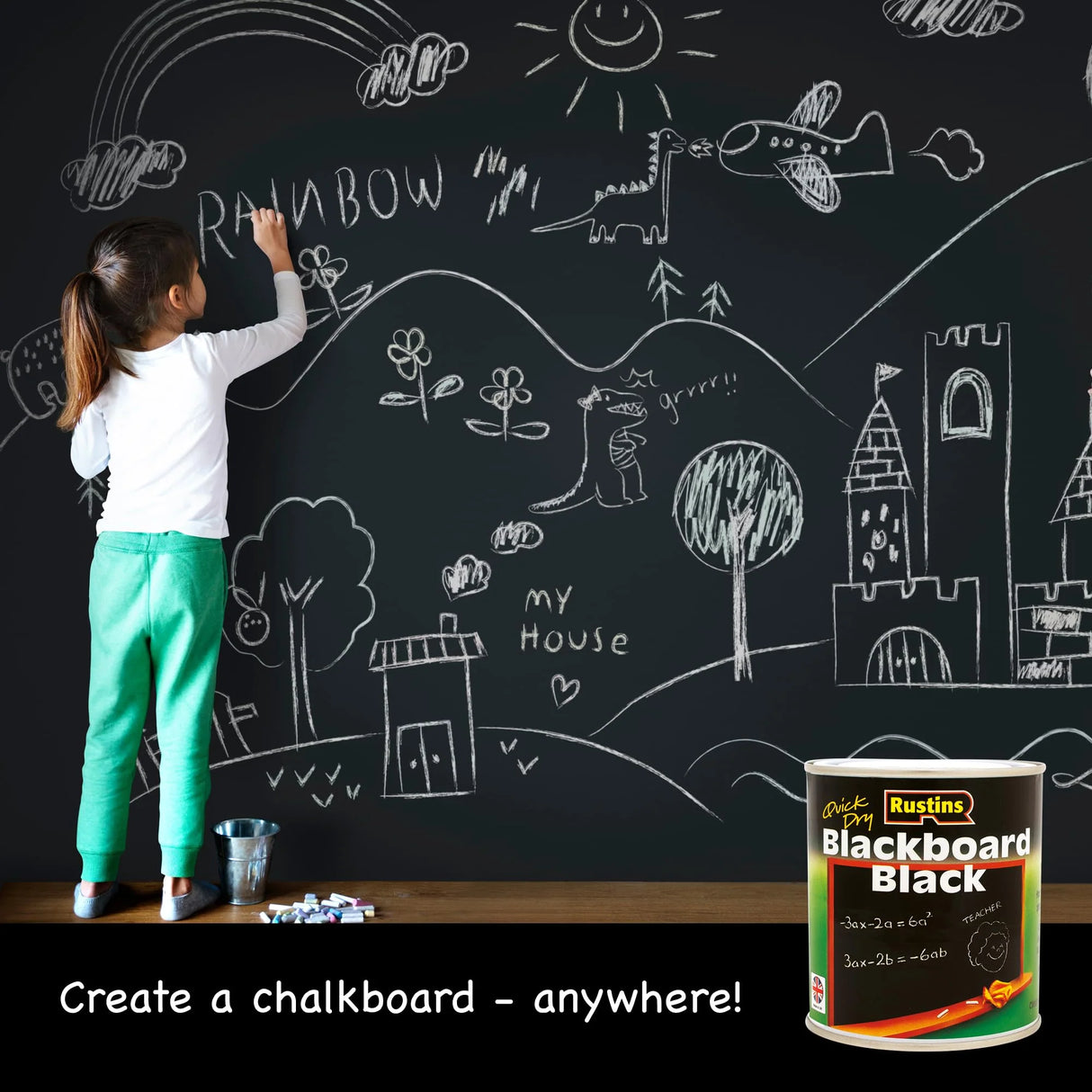 Rustins Blackboard Paint - Black |  1 Litre
