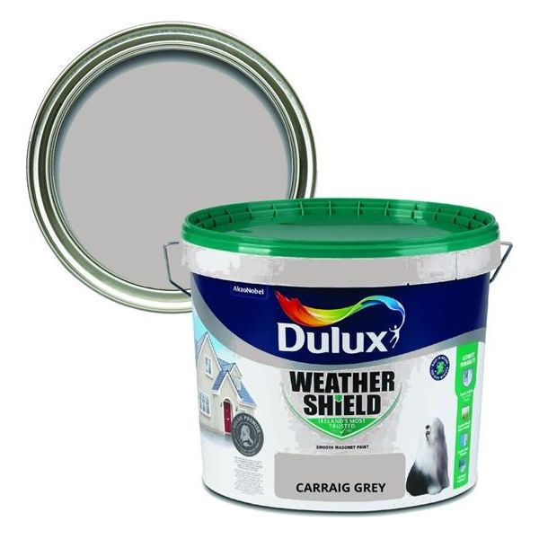 Dulux Weathershield Carraig Grey Masonry Paint - 10L