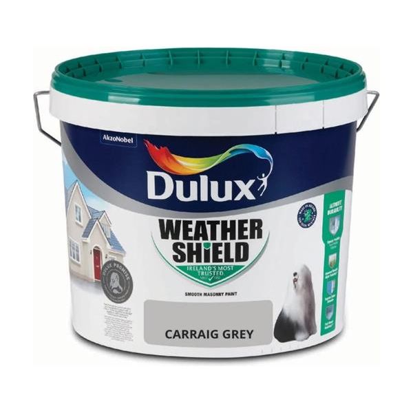 Dulux Weathershield Carraig Grey Masonry Paint - 10L