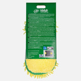 The back of a green and yellow microfiber cleaning mitt package, showing the brand 'Cheetah MAX NETWORKING' and product details on a light gray background. Turtle Wax M.A.X Power™ 3-in-1 Wash Pad