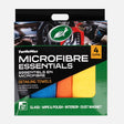 Packaging of TurtleWax Microfibre Essentials detailing towels with four cloths. Turtle Wax Microfibre Essentials