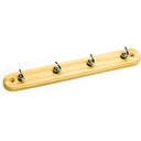 Headbourne Small Hook Rail 4 Chrome Hooks On Pine Board