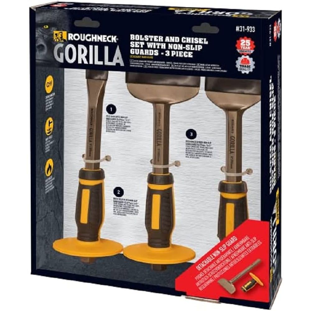 Roughneck Gorilla Bolster & Chisel Set of 3